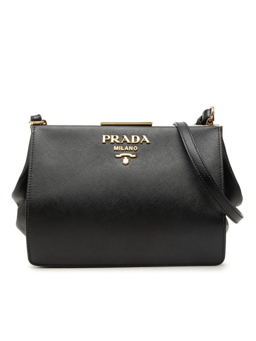 Prada Crossbody Shoulder Bag Black Saffiano Leather
